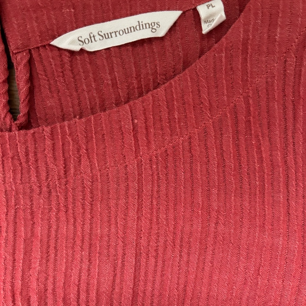 SOFT SURROUNDINGS PL TWO PIECE SET PANTS TUNIC ROSE CRINKLE GAUZE - Picture 5 of 9